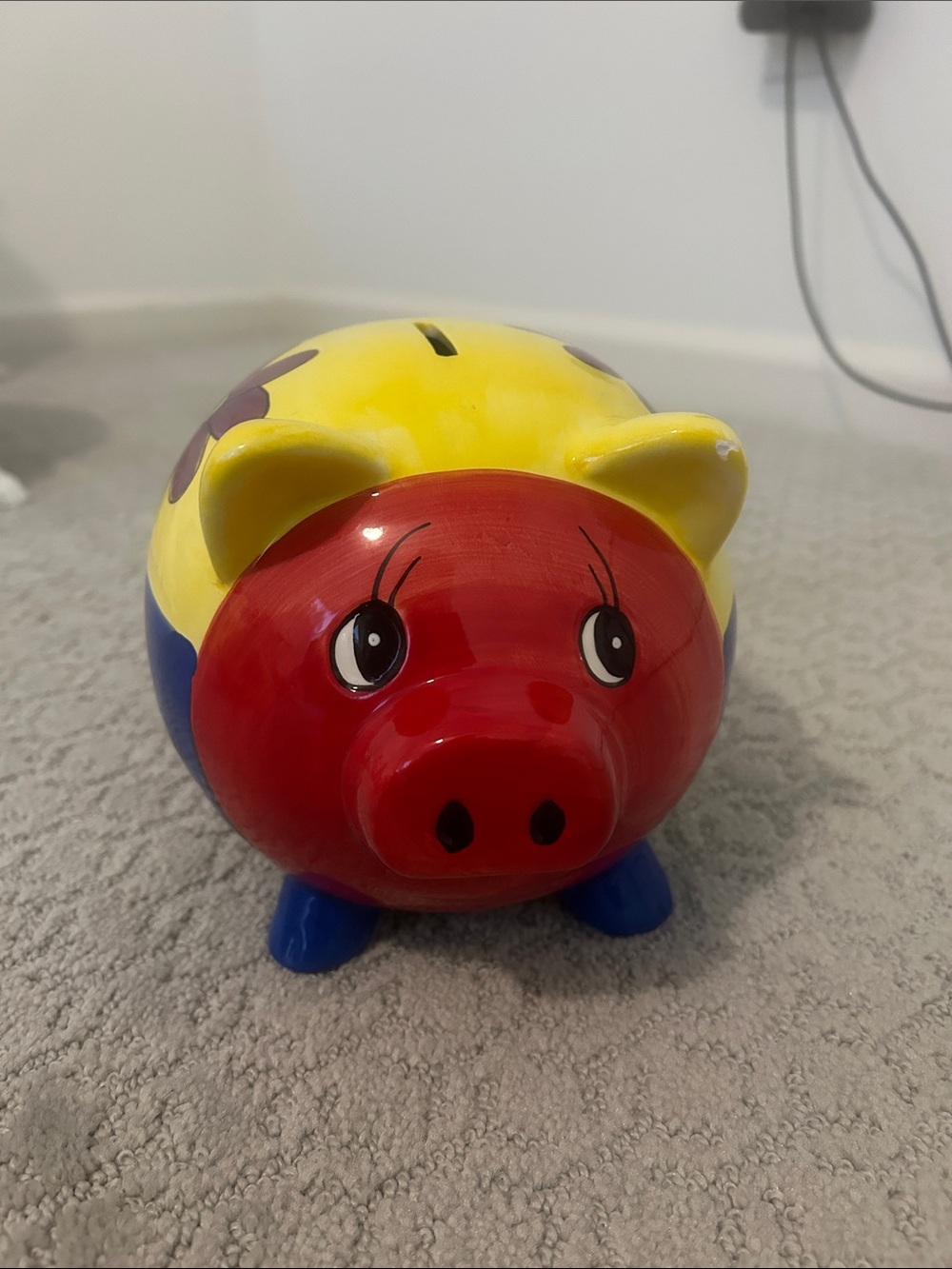 Colorful Red & Yellow Piggy Bank – Kids Money Saver